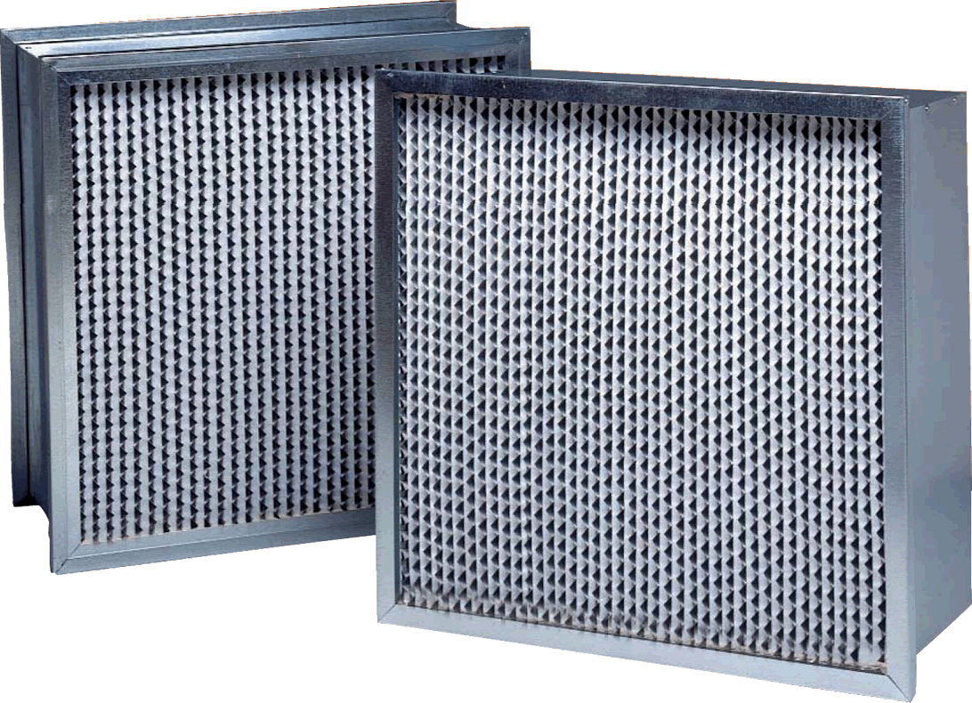 A pair of Purolator SERVA CELL high efficiency, extended surface, ASHRAE rated, pleated air filters.